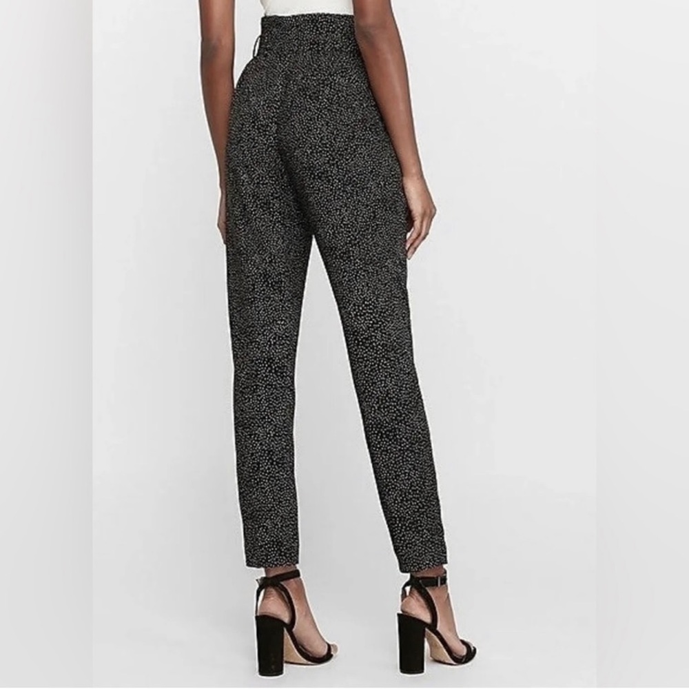 Express high waist ankle black polka dot pants size 00 NWOT